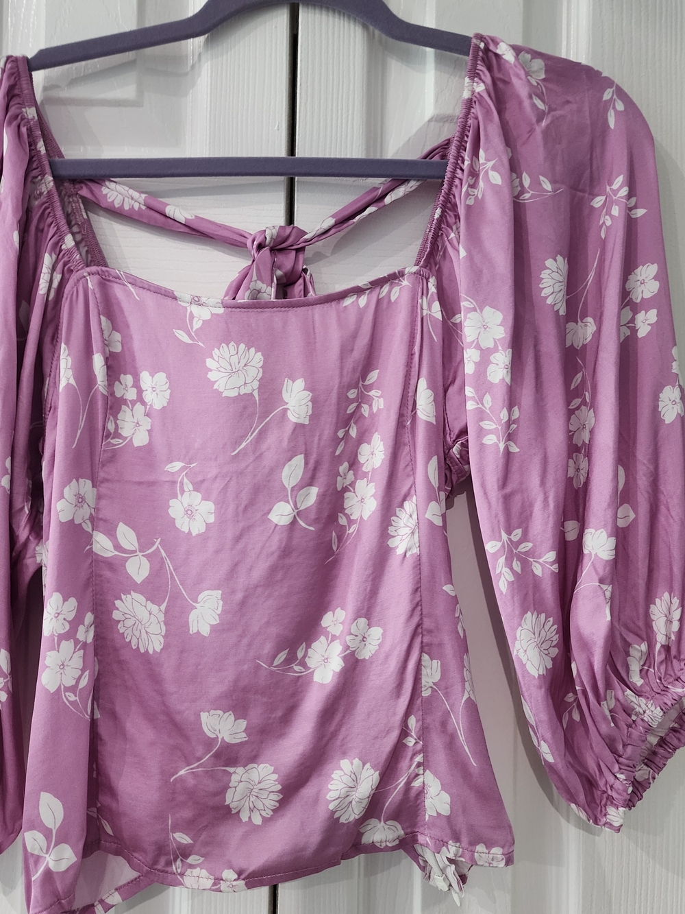 saltwater LUXE Lilac Floral Tie-Back Top Boho Festival Peasent